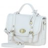 Ashwood Leather Twist Lock Small Satchel - White Y-61