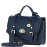 Ashwood Leather Twist Lock Small Satchel - Navy Y-61