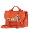 Ashwood Leather Twist Lock Medium Satchel - Orange Y-62