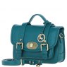 Ashwood Leather Twist Lock Medium Satchel - Green Y-62