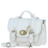 Ashwood Leather Twist Lock Medium Satchel - White Y-62