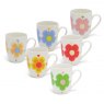 Tipperary Crystal Heart Flowers Set Of 6 Mugs