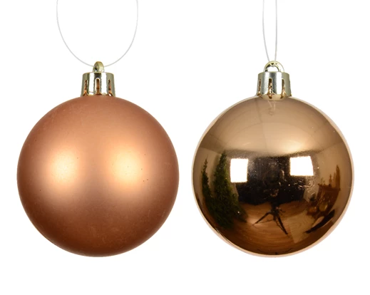 Baubles Shiny/Matt Brandy - Pack of 6