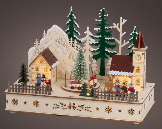 LED Christmas Village Scene Plywood
