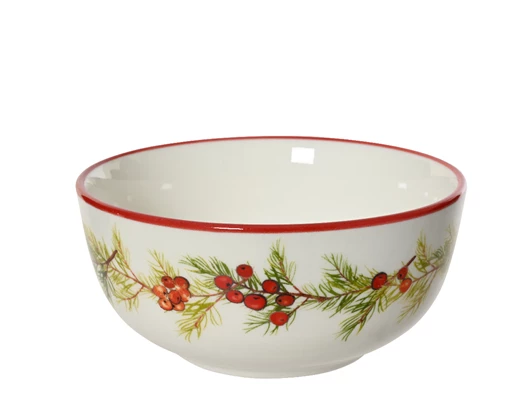 Christmas Wreath Porcelain Bowl