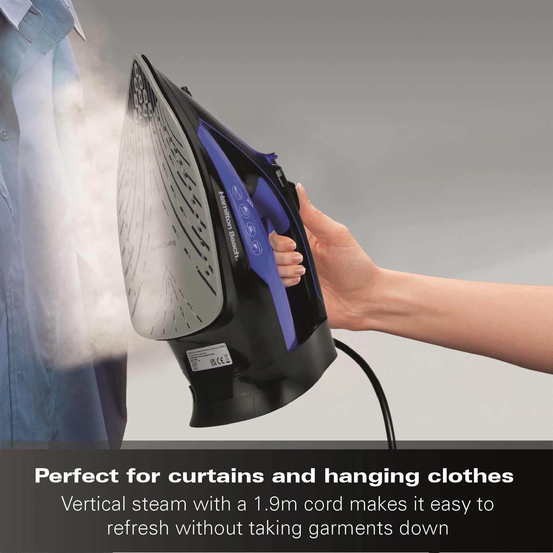 Hamilton Beach Pro SteamMax 3000w Steam Iron - Blue & Black