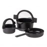 Luxe Kitchen All In One Nesting Cookware Set - Black