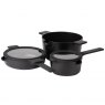 Luxe Kitchen All In One Nesting Cookware Set - Black