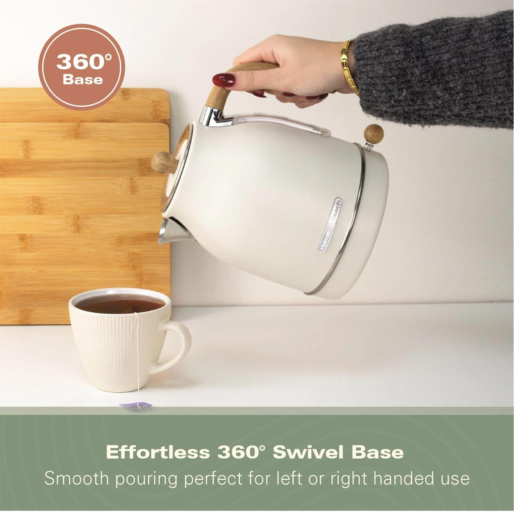 Hamilton Beach Hamilton Beach Scandi 1.7L Jug Kettle - Matte Cream