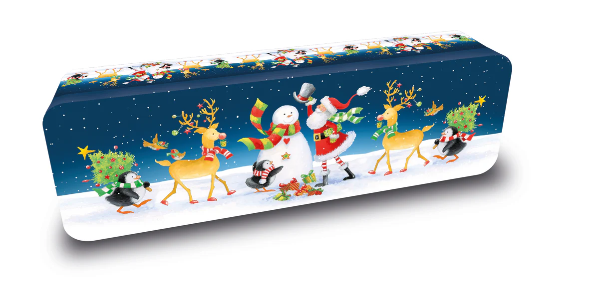 Grandma Wild's Embossed Santa's Starry Night Tin Clotted Cream Shortbread 150g