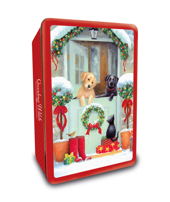 Grandma Wild's Puppies at Door Tin with Assorted Biscuits 300g