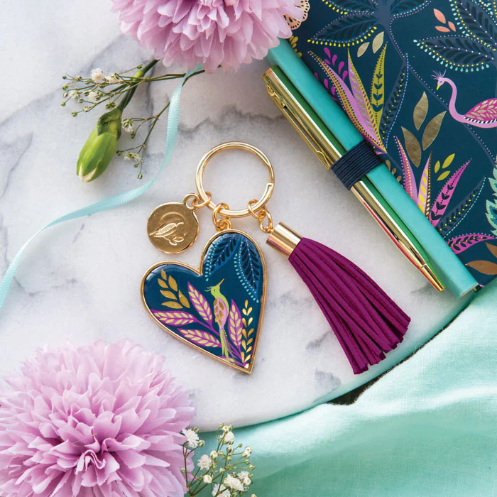 Sara Miller Savannah Botanic Paradise Heart Keyring