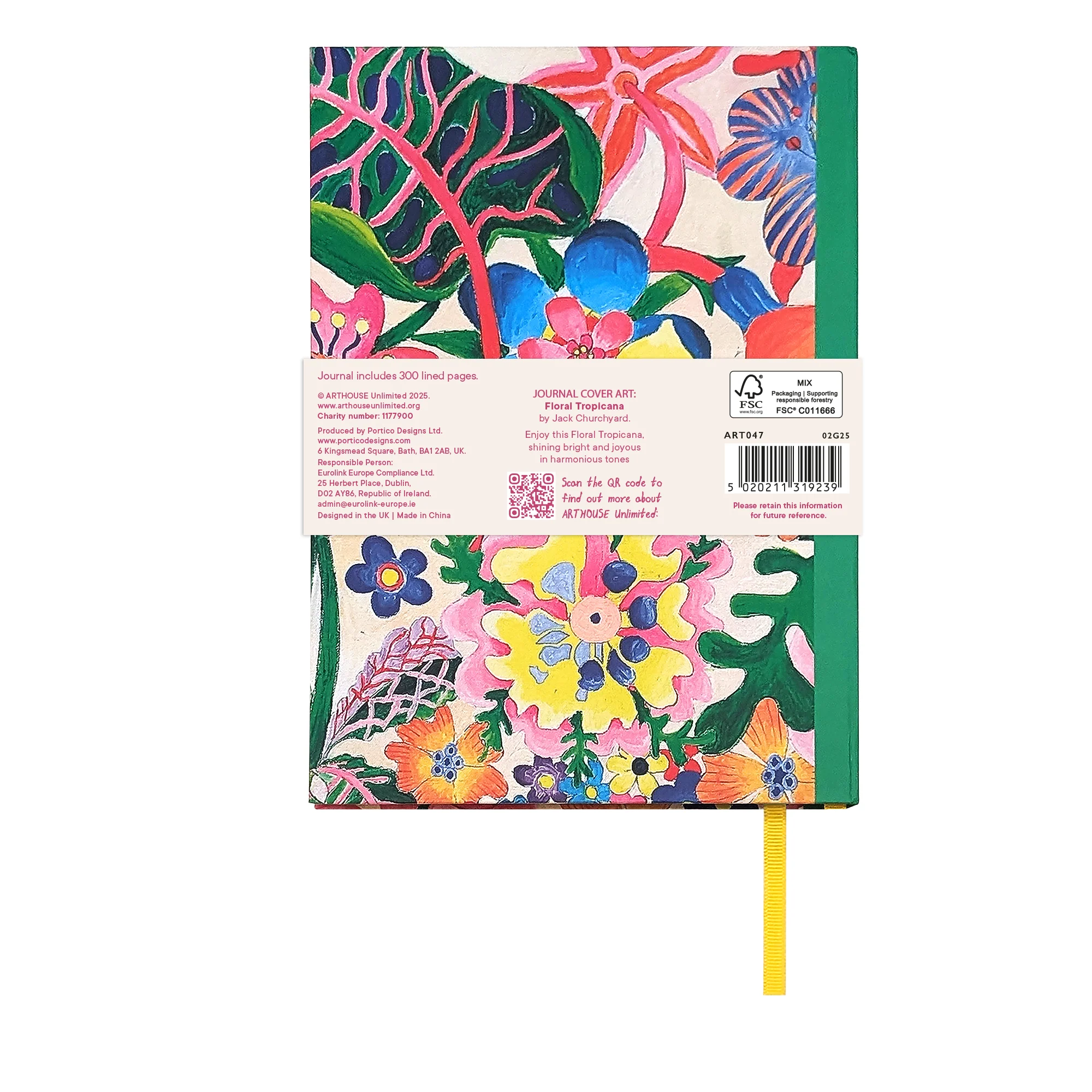 Arthouse Unlimited A5 Journal - Floral Tropicana