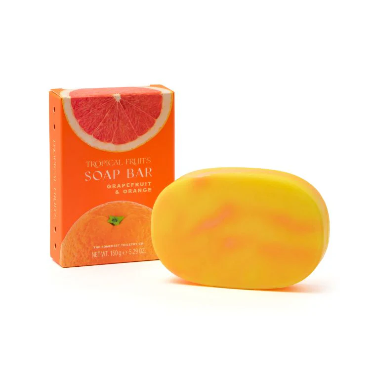 The Somerset Toiletry Co. Tropical Fruit Orange & Grapefruit Marbled Soap 150g