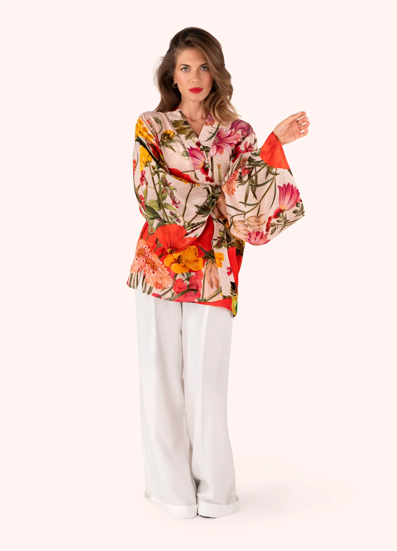 Powder Kimono Jacket - Fine Flowers