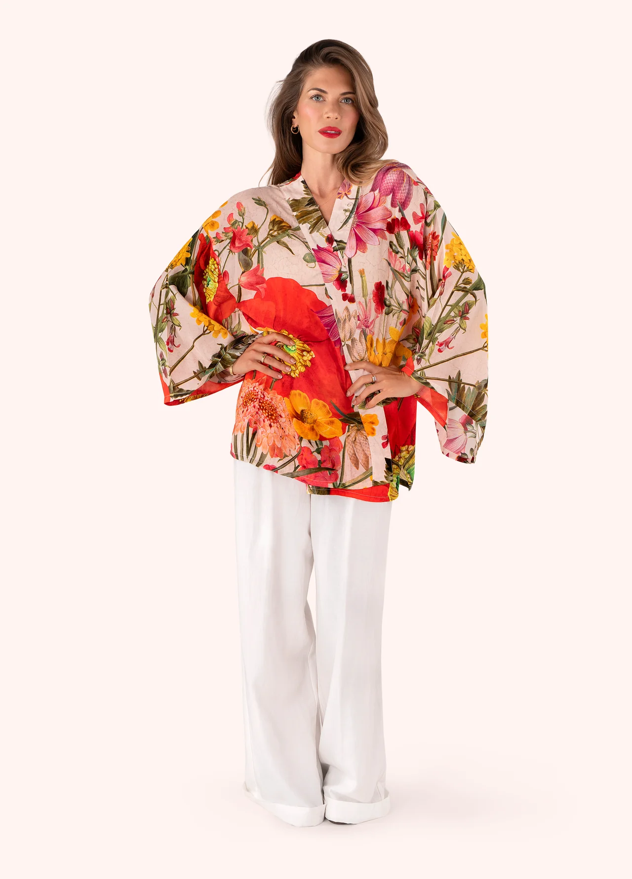Powder Kimono Jacket - Fine Flowers