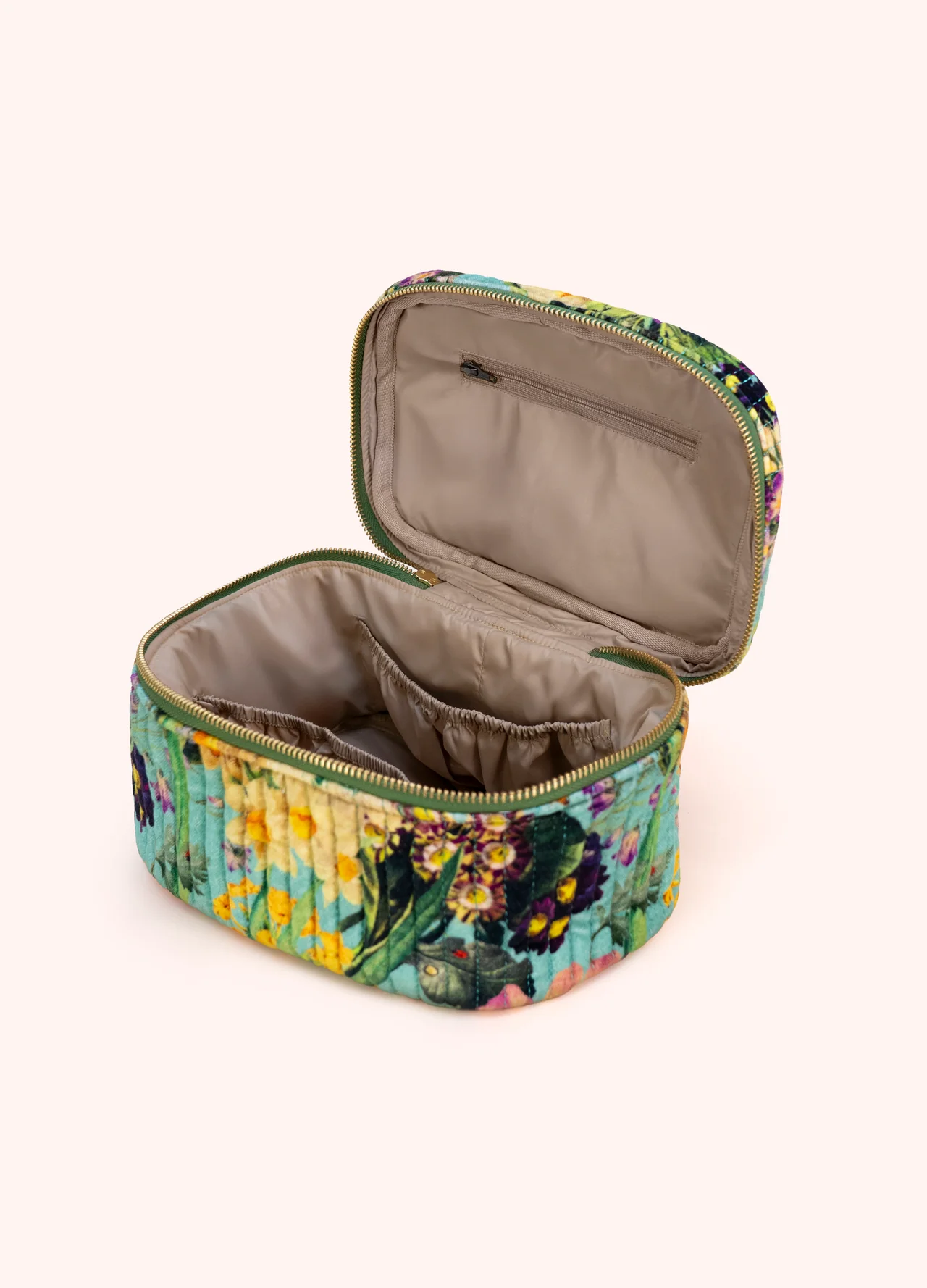 Powder Quilted Velvet Vanity Case - Spring Flora