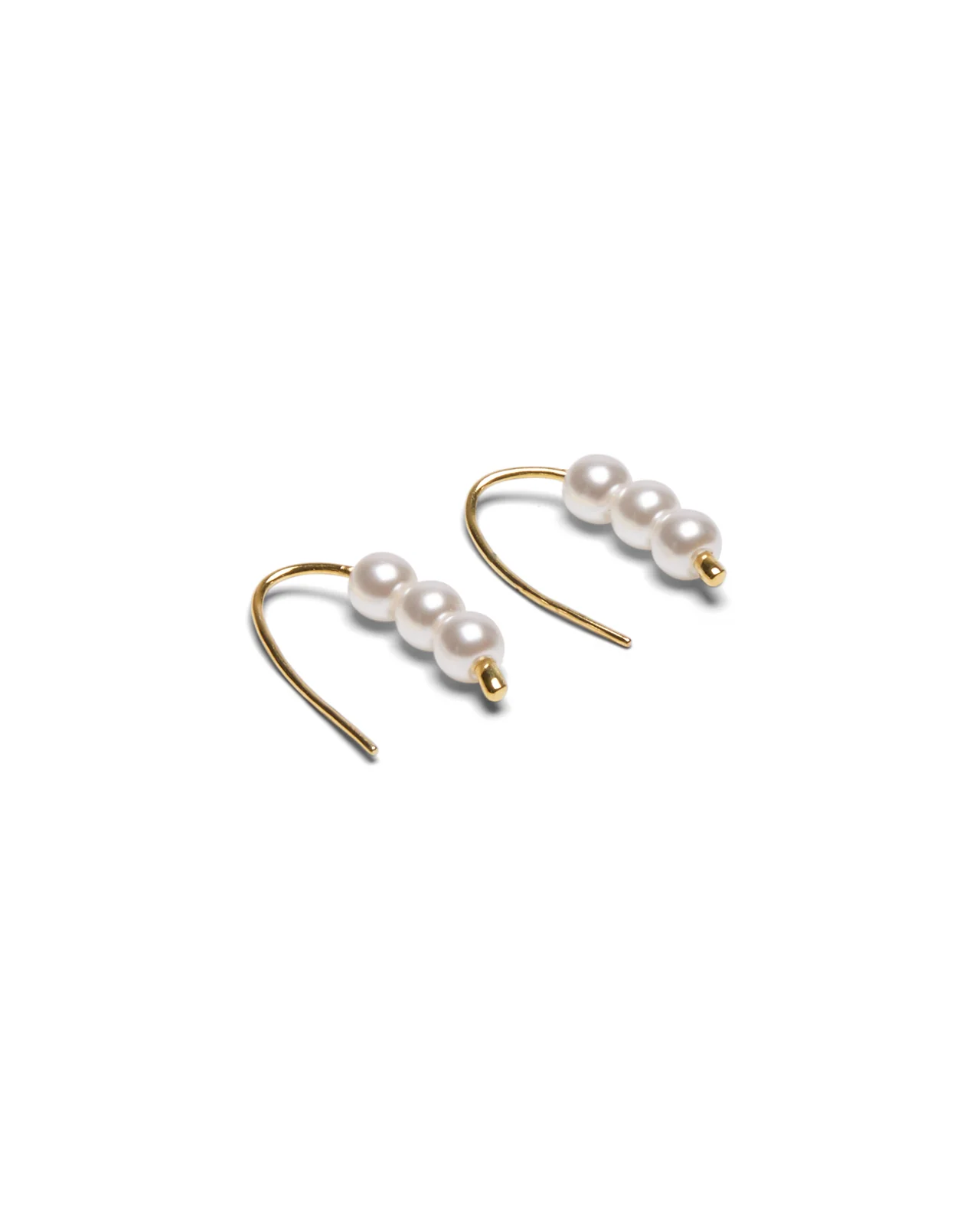 Chalk Keswick Beaded Pull Through Earrings - Gold
