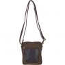 Fenland Canvas & Leather Crossbody Bag - Brandy/Green FEN751