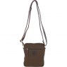 Fenland Canvas & Leather Crossbody Bag - Brandy/Green FEN751