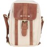 Fenland Fenland Canvas & Leather Body Bag - Tan/Cream FEN750