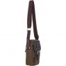 Fenland Canvas & Leather Body Bag - Brandy/Green FEN750