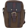 Fenland Fenland Canvas & Leather Body Bag - Brandy/Green FEN750