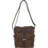 Fenland Canvas & Leather Crossbody Bag - Brandy/Green FEN752