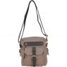 Fenland Canvas & Leather Crossbody Bag - Mud/Grey FEN752