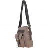 Fenland Canvas & Leather Crossbody Bag - Mud/Grey FEN752