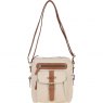 Fenland Canvas & Leather Crossbody Bag - Tan/Cream FEN752