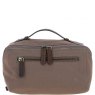 Fenland Canvas & Leather Wash Bag - Mud/Grey FEN759
