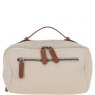 Fenland Canvas & Leather Wash Bag -Tan/Cream FEN759