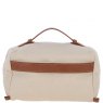Fenland Canvas & Leather Wash Bag -Tan/Cream FEN759
