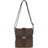 Fenland Canvas & Leather Crossbody Bag - Brandy/Green FEN753