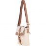 Fenland Canvas & Leather Crossbody Bag - Tan/Cream FEN753