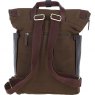 Fenland Canvas & Leather Backpack - Brandy/Green FEN755