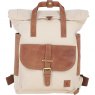 Fenland Canvas & Leather Backpack - Tan/Cream FEN755