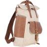 Fenland Canvas & Leather Backpack - Tan/Cream FEN755