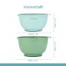 KitchenCraft 12pc Space Saving Stackable Mixing Bowl and Measuring Set - Green and Blue