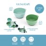 Kitchen Craft KitchenCraft 12pc Space Saving Stackable Mixing Bowl and Measuring Set - Green and Blue