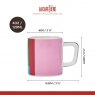 La Cafetière Ceramic Espresso Cup - Pink and Red Utopian Lines 120ml