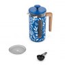 La Cafetière Pisa 8 Cup 1L Stainless Steel Cafetiere - Blu Fiorato
