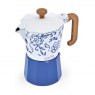 La Cafetière Venice 6 Cup Espresso Maker Aluminium 290ml - Blu Fiorato