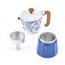 La Cafetière Venice 6 Cup Espresso Maker Aluminium 290ml - Blu Fiorato