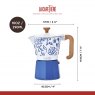 La Cafetière Venice 6 Cup Espresso Maker Aluminium 290ml - Blu Fiorato