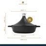 MasterClass 4L Cast Aluminium Tagine with Self Basting and Cone Lid - Black