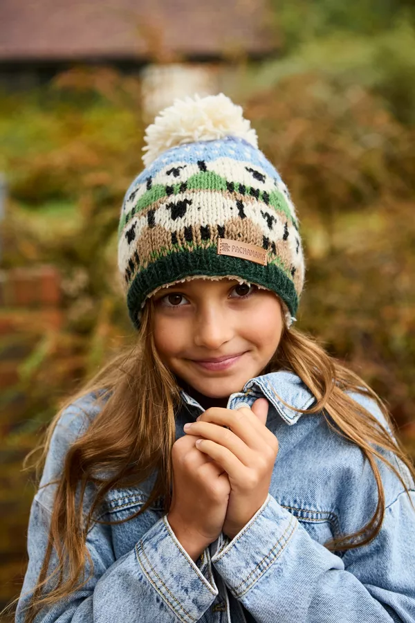 Pachamama Kids Snowy Sheep Bobble Beanie