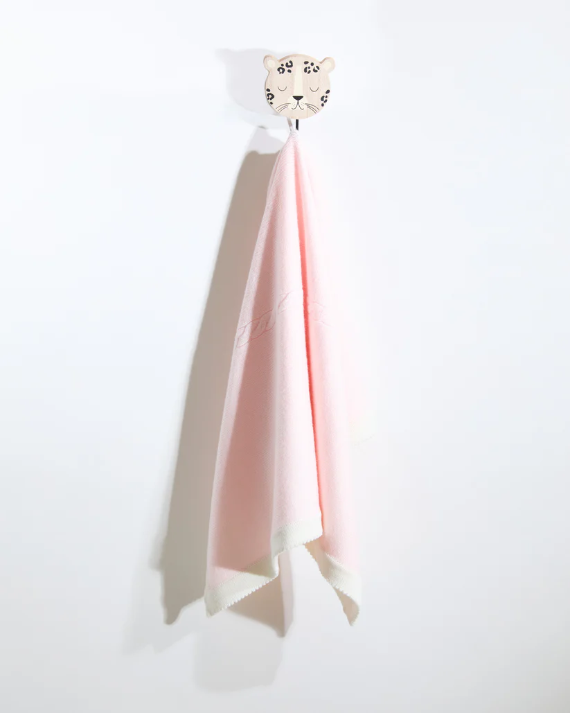 Cosi London 100% Merino Cable Plain Baby Blanket- Pink