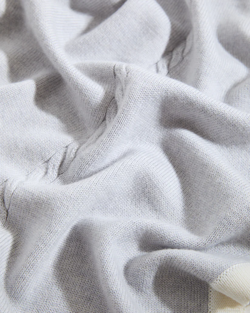 Cosi London 100% Merino Cable Plain Baby Blanket - Grey
